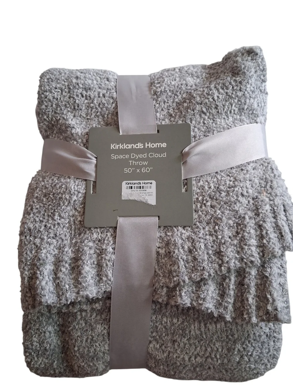 Space Dyed Cloud Throw - Light Gray